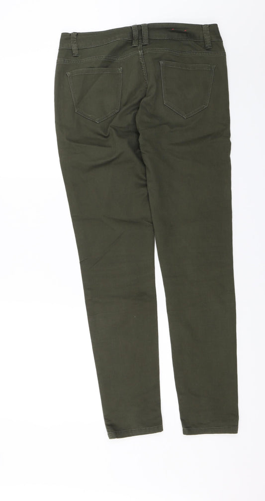 Yes Yes Womens Green Skinny Jeans Size 12 L28 in
