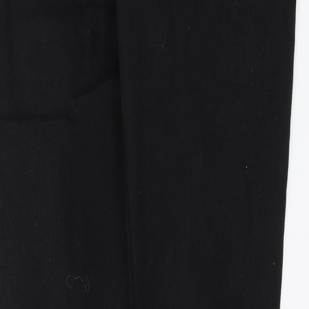 Brand and care label for Denim Co women’s black denim skinny jeans, size UK 12, 27-inch leg