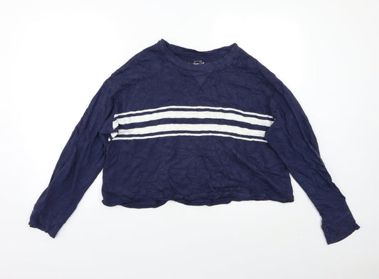 Hollister Womens Blue Striped  Pullover Jumper Size S