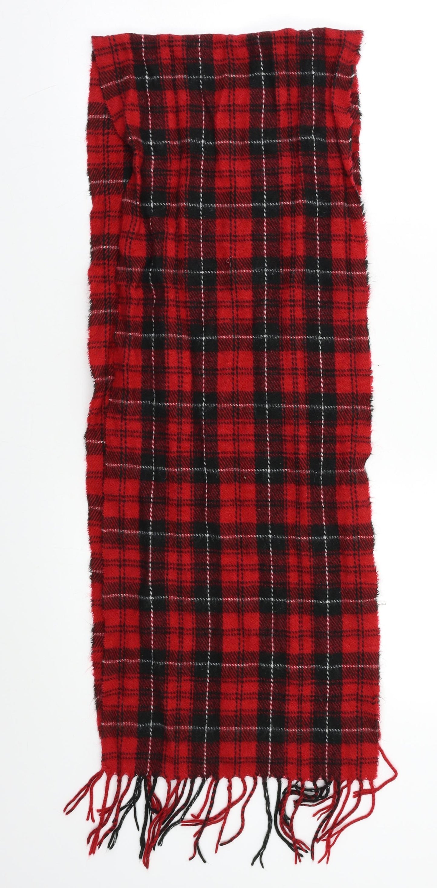 Preworn Womens Red Plaid Scarf