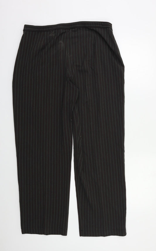 Bonmarché Womens Green Striped Dress Pants Trousers Size 16 L27 in