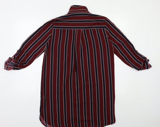 FOREVER 21 Womens Red Striped Basic Button-Up Size S
