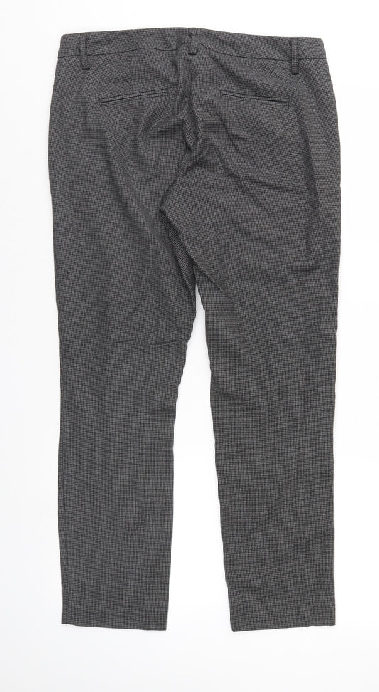 Benneton Womens Grey Herringbone Trousers Size 10 L26 in