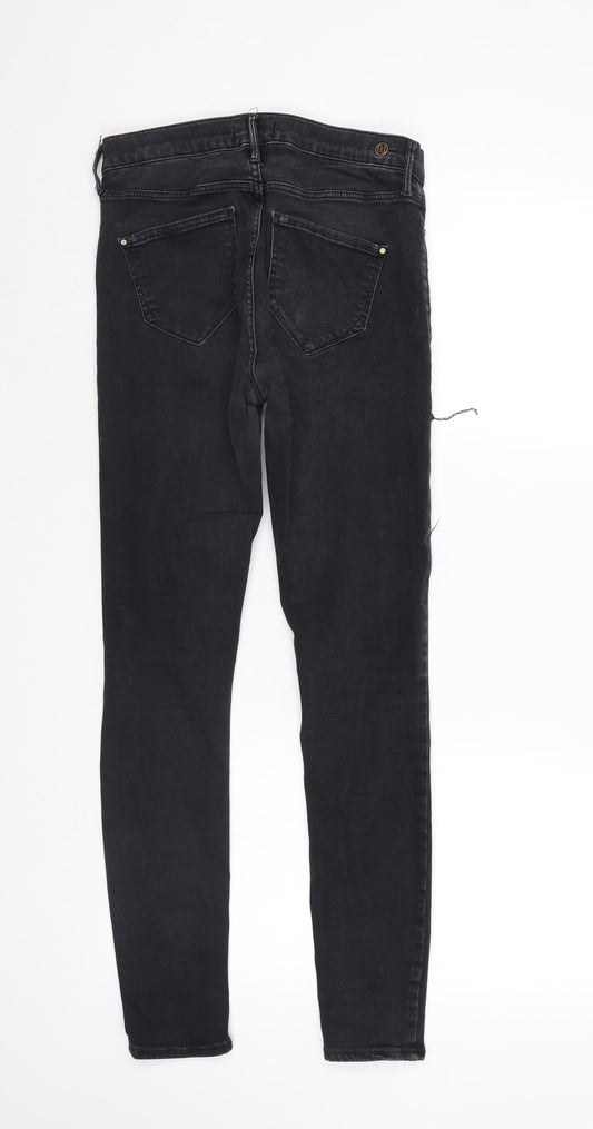 River Island Womens Black Denim Tapered Jeans Size 10 L28 in