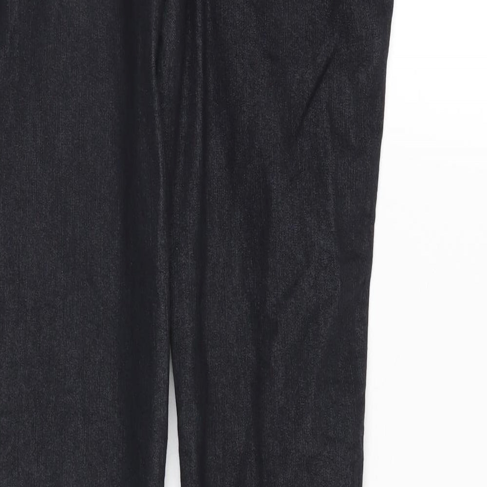 Denim & Co. Womens Black Denim Straight Jeans Size 10 L32 in - elastic waist