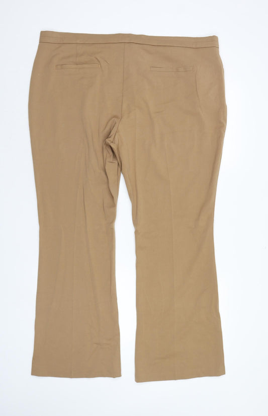 M&S Womens Brown Trousers Size 20 L29 in
