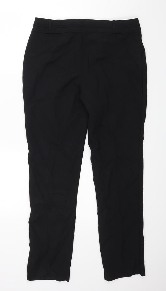 Peackocks Womens Black Trousers Size 14 L25 in