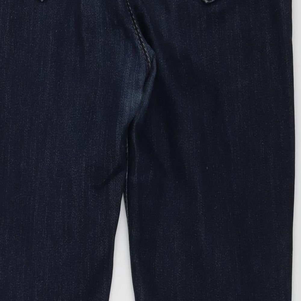 Brand and care label for Denim co women’s blue skinny jeans, size UK 14, 27-inch leg