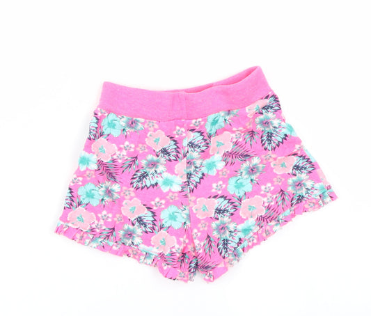Primark Girls Pink Floral Cargo Shorts Size 2-3 Years