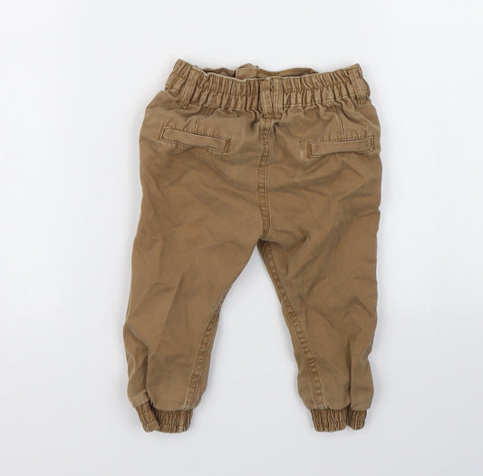 early Boys Brown Cargo Trousers Size 12-18 Months