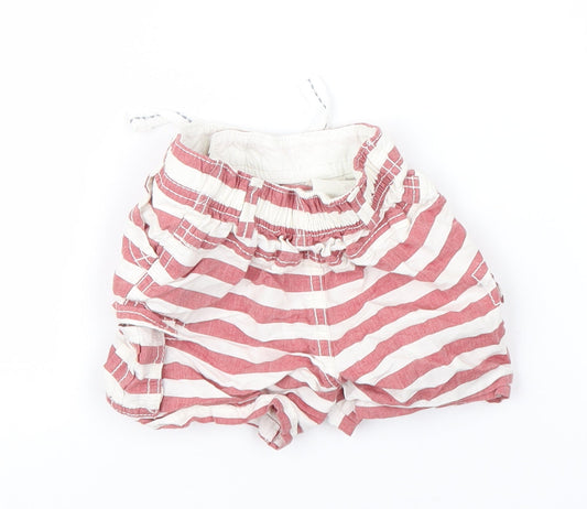 Nutmeg Baby Red Striped Denim Cropped Jeans Size 3-6 Months - tie up