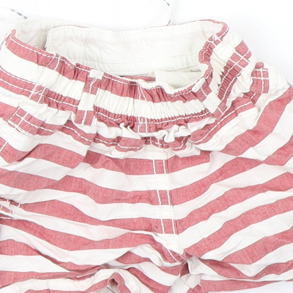 Brand and care label for Nutmeg Baby Red Striped Denim Cropped Jeans, size 3-6, Months - tie up