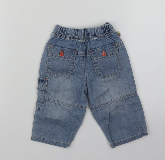 Boboli Girls Blue Denim Cargo Jeans Size 6-9 Months