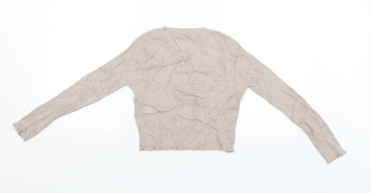 Pull&Bear Girls Beige Pullover Jumper Size M