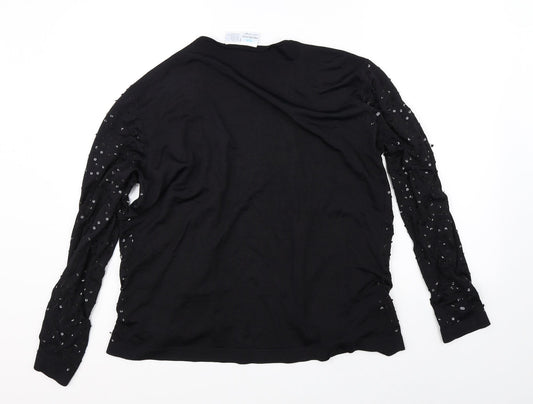 Princess Womens Black Rayon Cardigan Jumper Size L