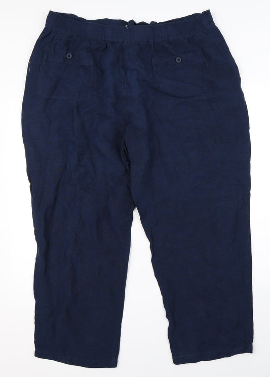 Cubavera Womens Blue Cropped Trousers Size 38 in L25 in