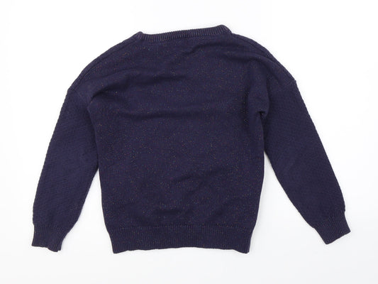 Galeries Lafayette Girls Blue Knit Pullover Jumper Size 10 Years