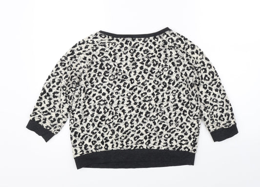 New Look Womens Beige Animal Print Pullover Jumper Size 8