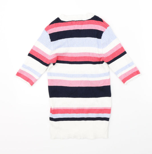 Marks & Spencer Womens Multicoloured Striped Pullover Jumper Size 8