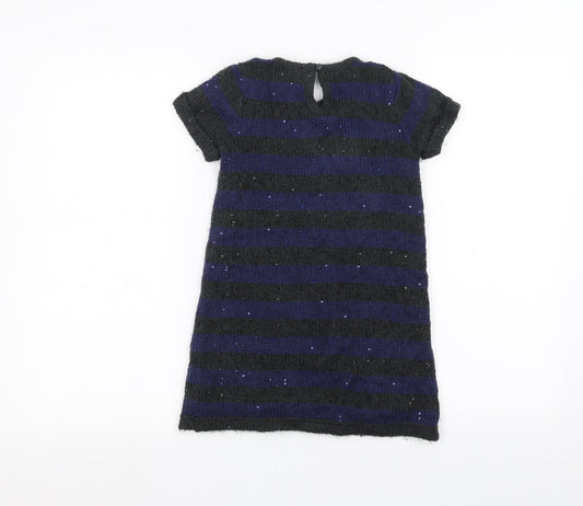 John Lewis Girls Grey Striped A-Line Size 5 Years