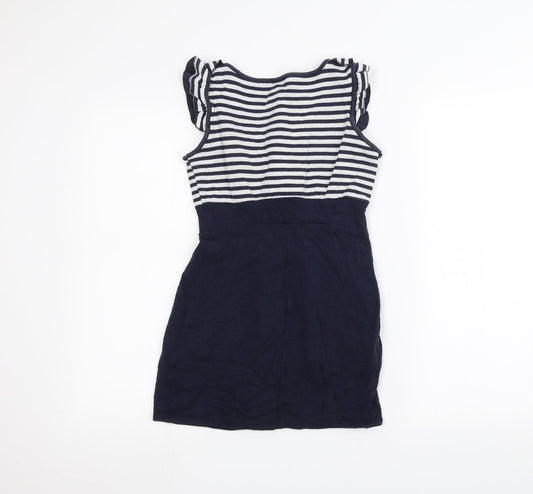 WalG Womens White Striped A-Line Size M