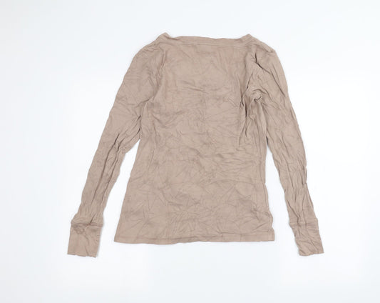Alfani Womens Brown Basic T-Shirt Size L