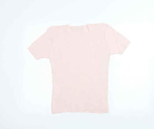 Holmewood Womens Pink Basic T-Shirt Size M