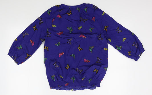 Monsoon Womens Blue Basic Button-Up Size S