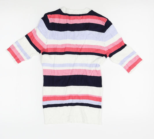 M&S Womens Multicoloured Striped Pullover Jumper Size 10
