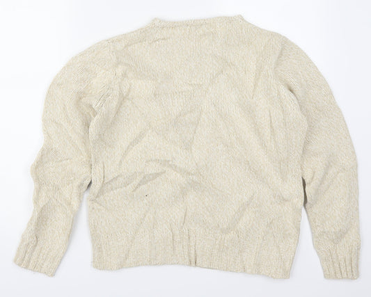 EWM Womens Beige Knit Pullover Jumper Size 14
