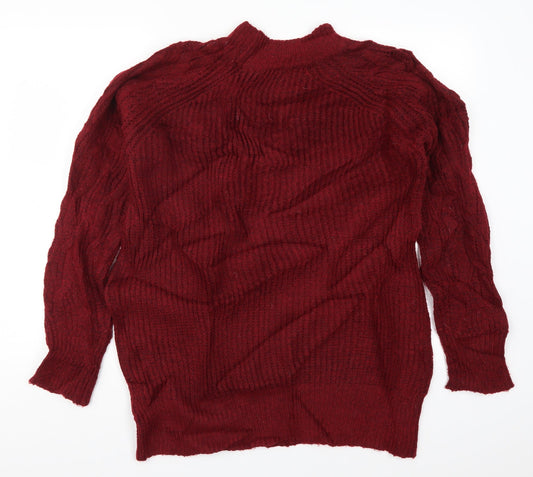 Papaya Womens Red Knit Pullover Jumper Size M