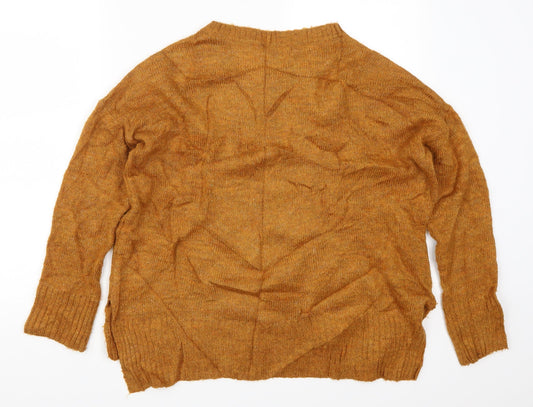 New Look Womens Orange Knit Pullover Jumper Size S
