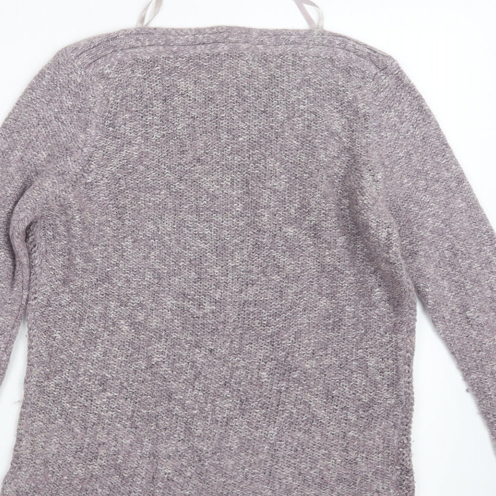 Bm Collection Womens Purple Knit Pullover Jumper Size S