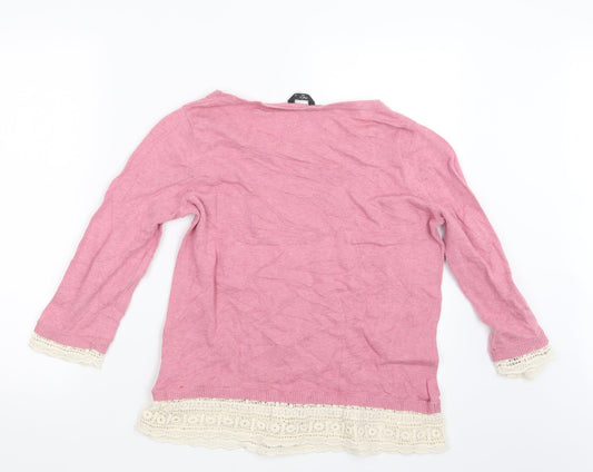 M&Co Womens Pink Knit Pullover Jumper Size 12