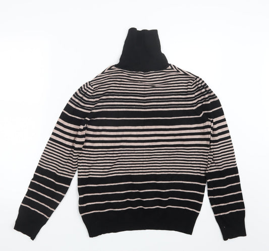 Classic Womens Black Striped Pullover Jumper Size 14