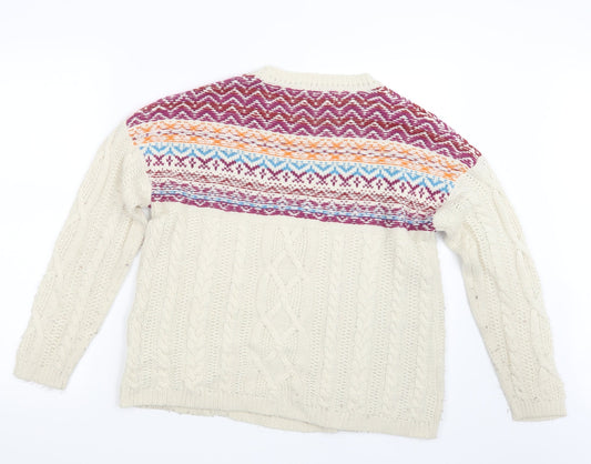 Formula Womens White Knit Pullover Jumper Size 10