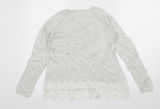 Marks and Spencer Womens Grey Knit Pullover Jumper Size 10