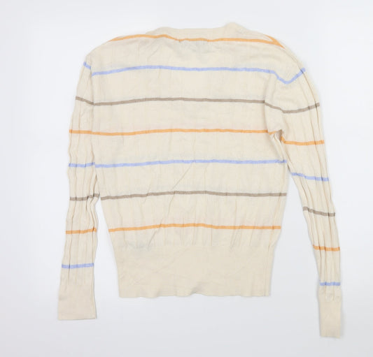 Marks and Spencer Womens Ivory Striped Knit Pullover Jumper Size S