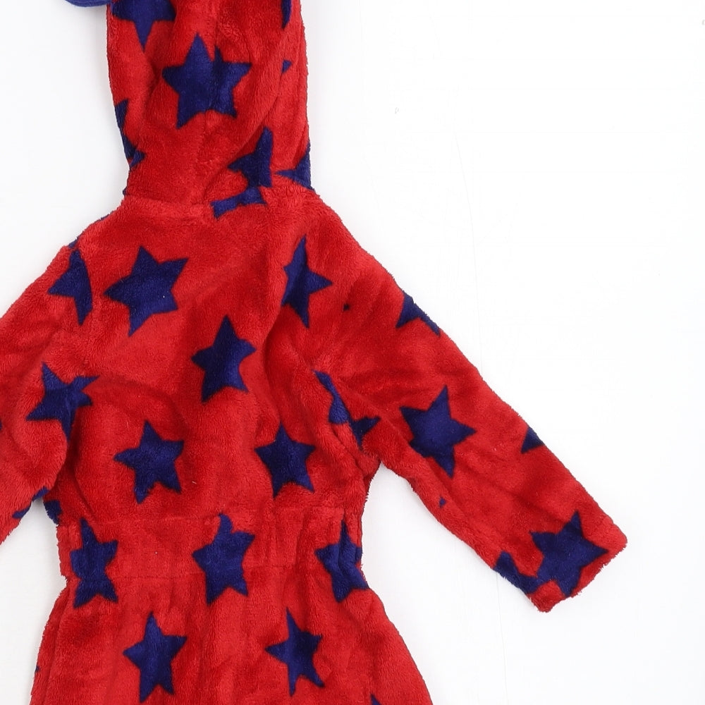 Disney Boys Red Geometric Fleece Kimono Robe Size 3-6 Months - Mickey Mouse