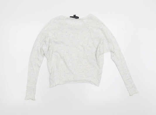 Topshop Womens White Pullover Jumper Size 4