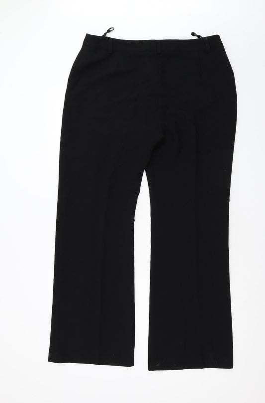 Preworn Womens Black Trousers Size 16 L29 in