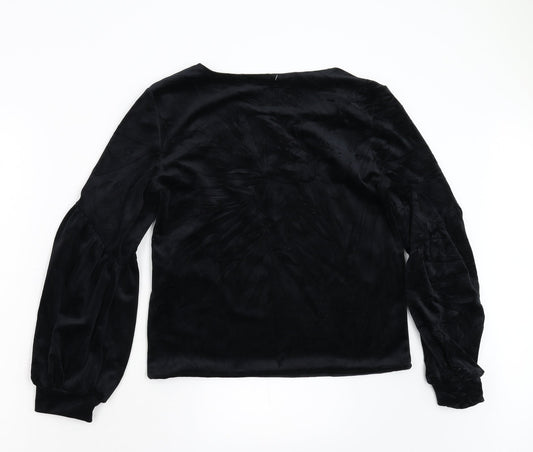 XETRA Womens Black Pullover Jumper Size S - Puff Sleeves