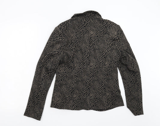 e@m Womens Black Animal Print Jacket Size 14