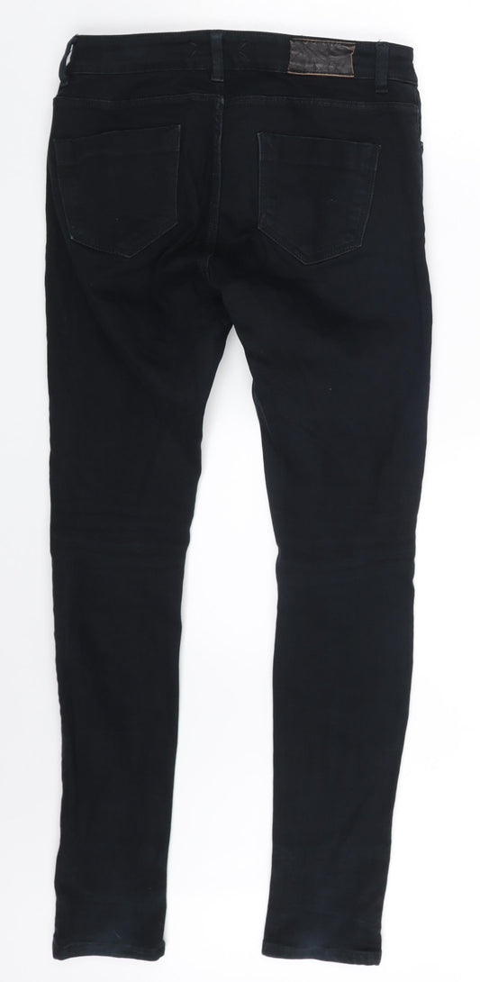 40 Womens Black Denim Skinny Jeans One Size L29 in