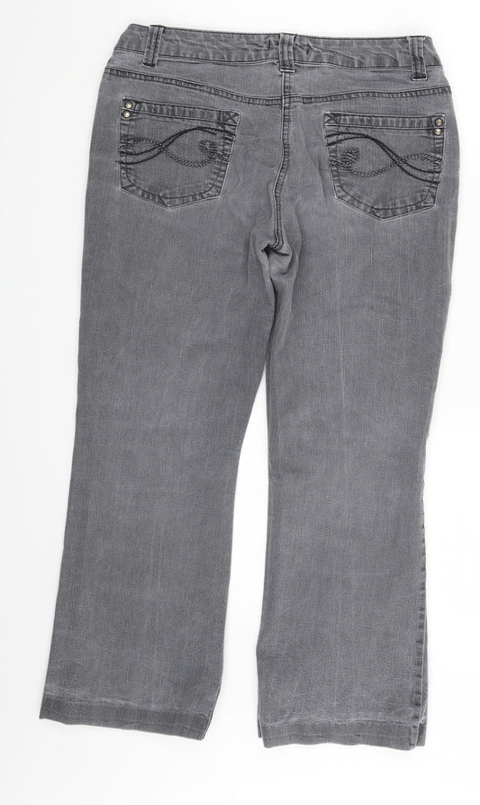 Cherokee Womens Grey Denim Bootcut Jeans Size 8 L23 in