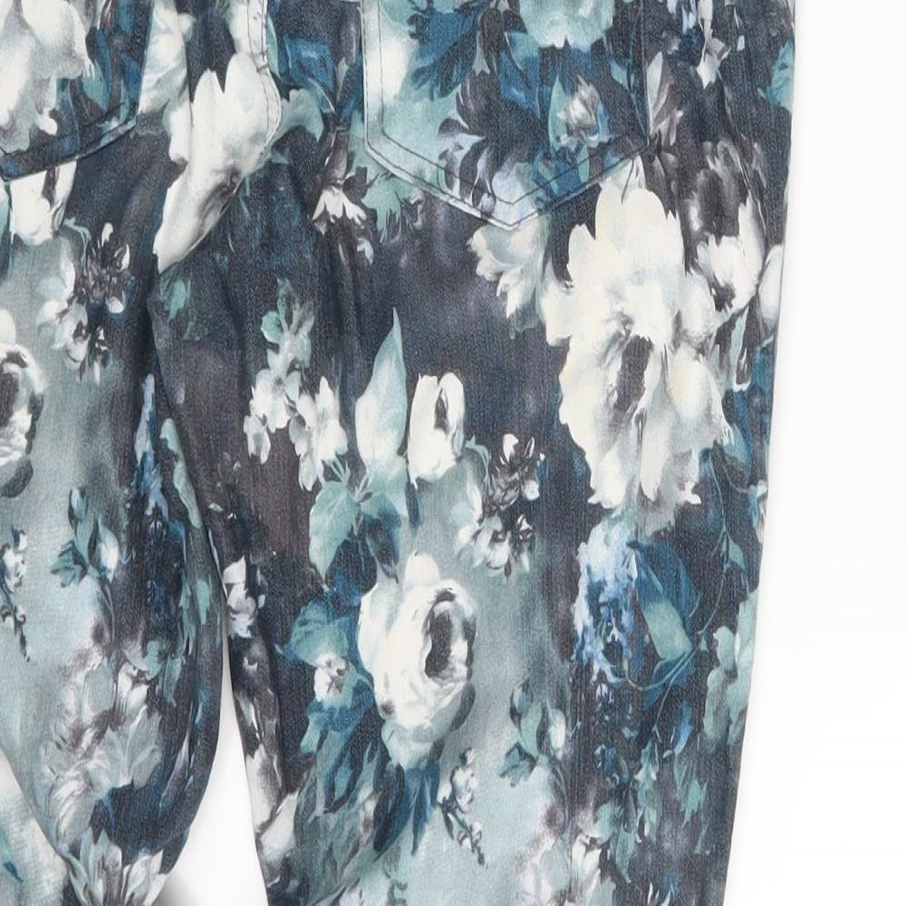 Rut & Circle Womens Multicoloured Floral Capri Trousers Size 10 L24 in