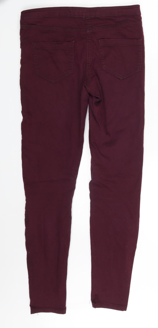 Denim Co. Womens Purple Denim Skinny Jeans Size 8 L27 in