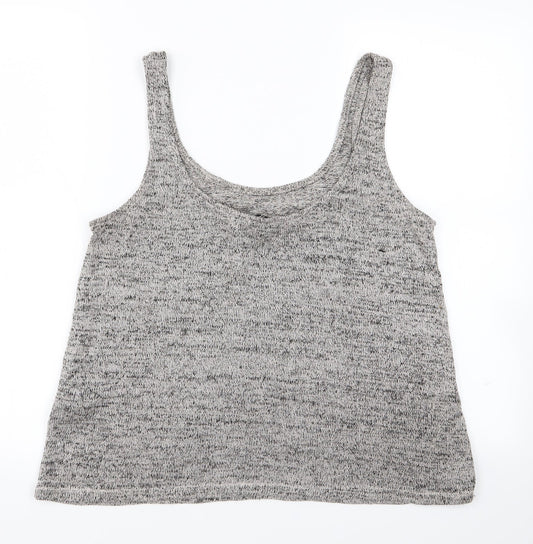 Divided Womens Grey Basic Tank Size M