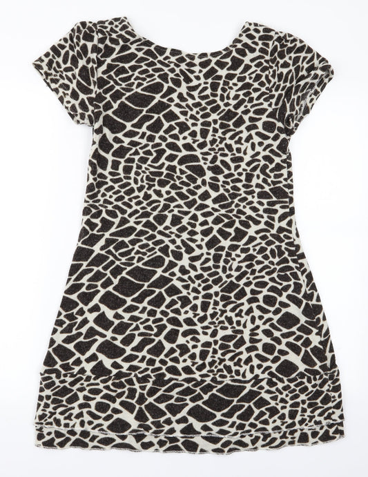 PussyCat Womens Brown Animal Print Knit A-Line Size M