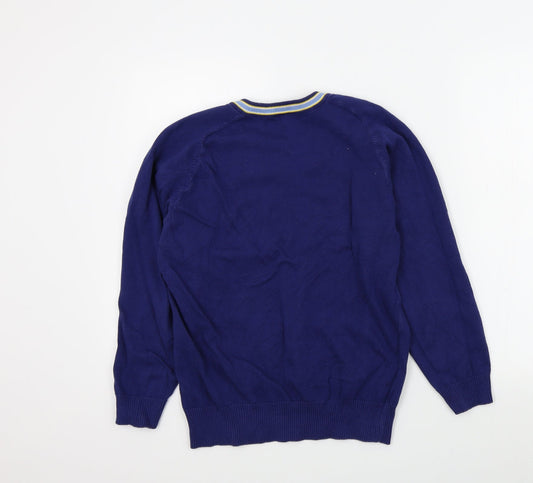 uniformity Boys Blue Colourblock Pullover Jumper Size S